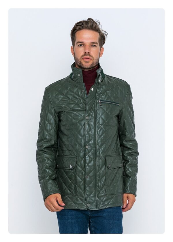 IPARELDE D.Green Men's Quilted Leather Jacket - E1630