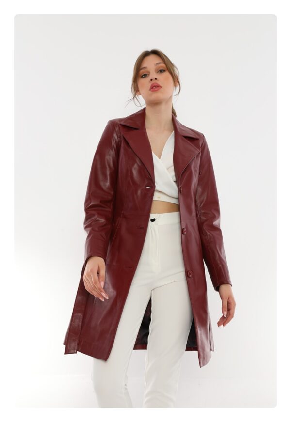 IPARELDE Bordeaux  Women's Classic Leather Jacket - Madonna